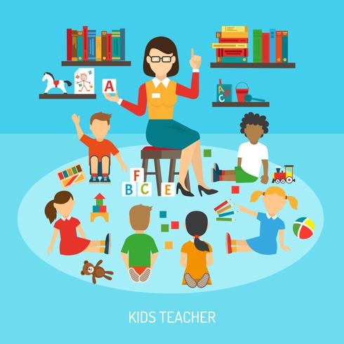 Kids Teacher Poster vector