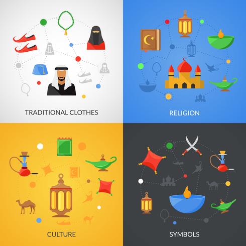 Arabic culture set vector