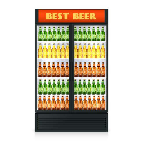 Realistic Vertical Freezer  vector