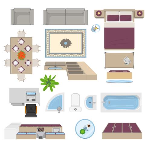 Interior Elements Top View Position vector