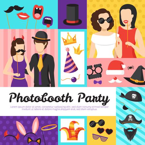  Photo Booth Party Design Concept  vector