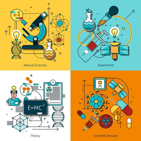 Conjunto de iconos de la línea de concepto de ciencia vector