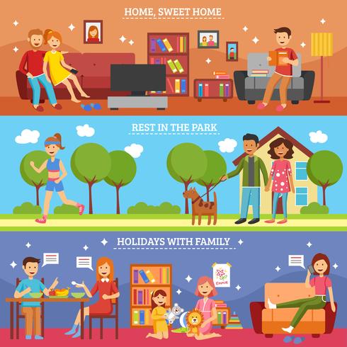 Family Banner Set vector