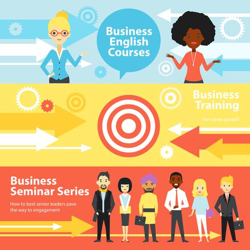 Business Training Horizontal Banners vector