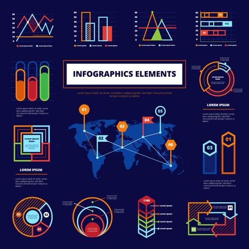 Cartel de elementos infográficos vector