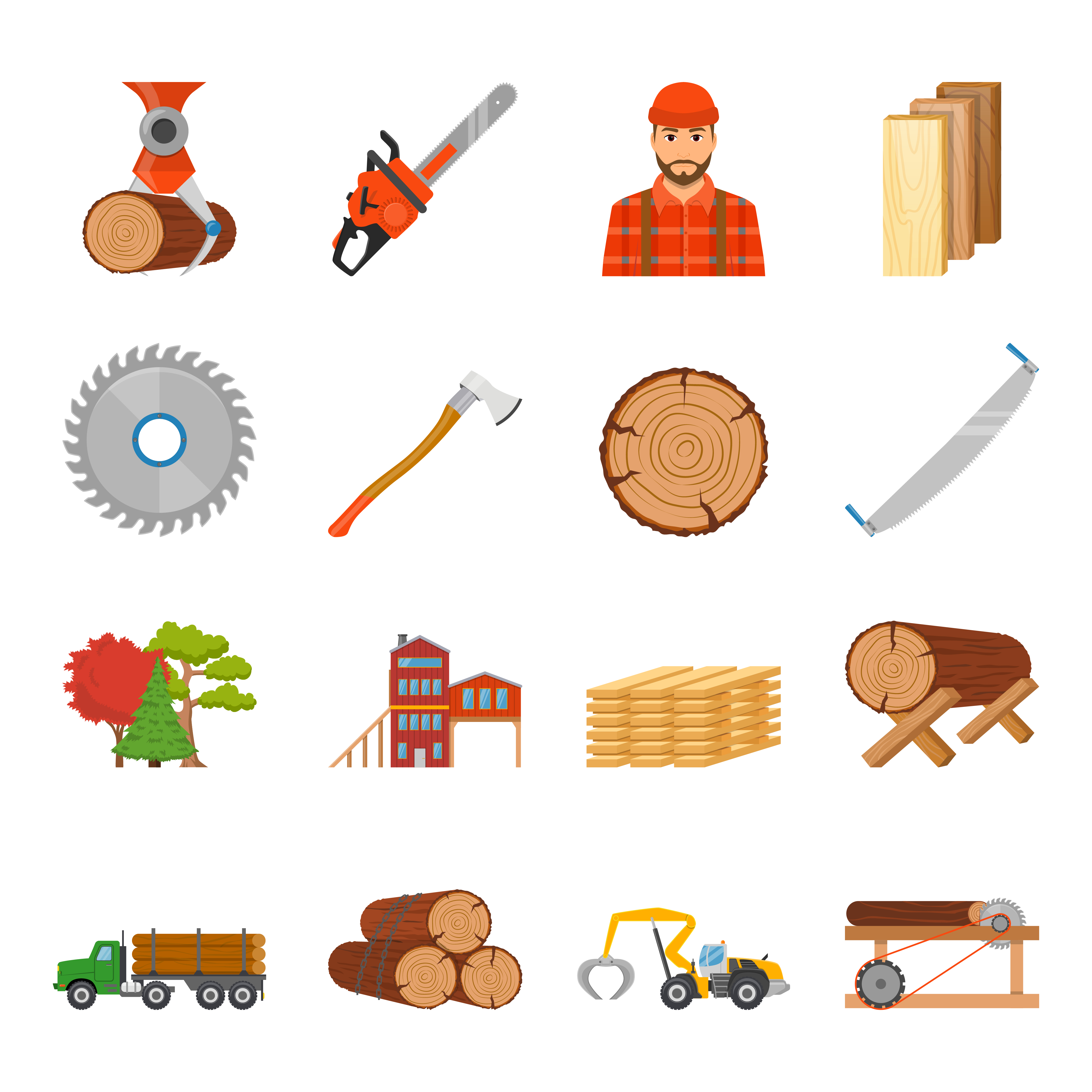 Download Sawmill Timber Icon Set - Download Free Vectors, Clipart ...