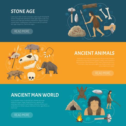 Stone Age Banners vector