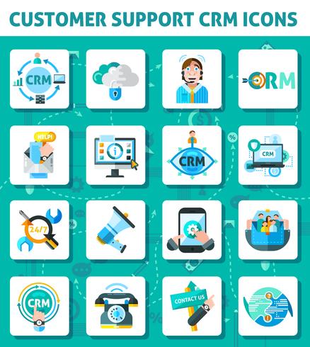  Customer Support Icons Set  vector