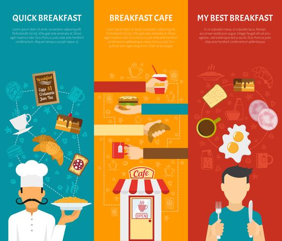  Breakfast Vertical Banners Set  vector