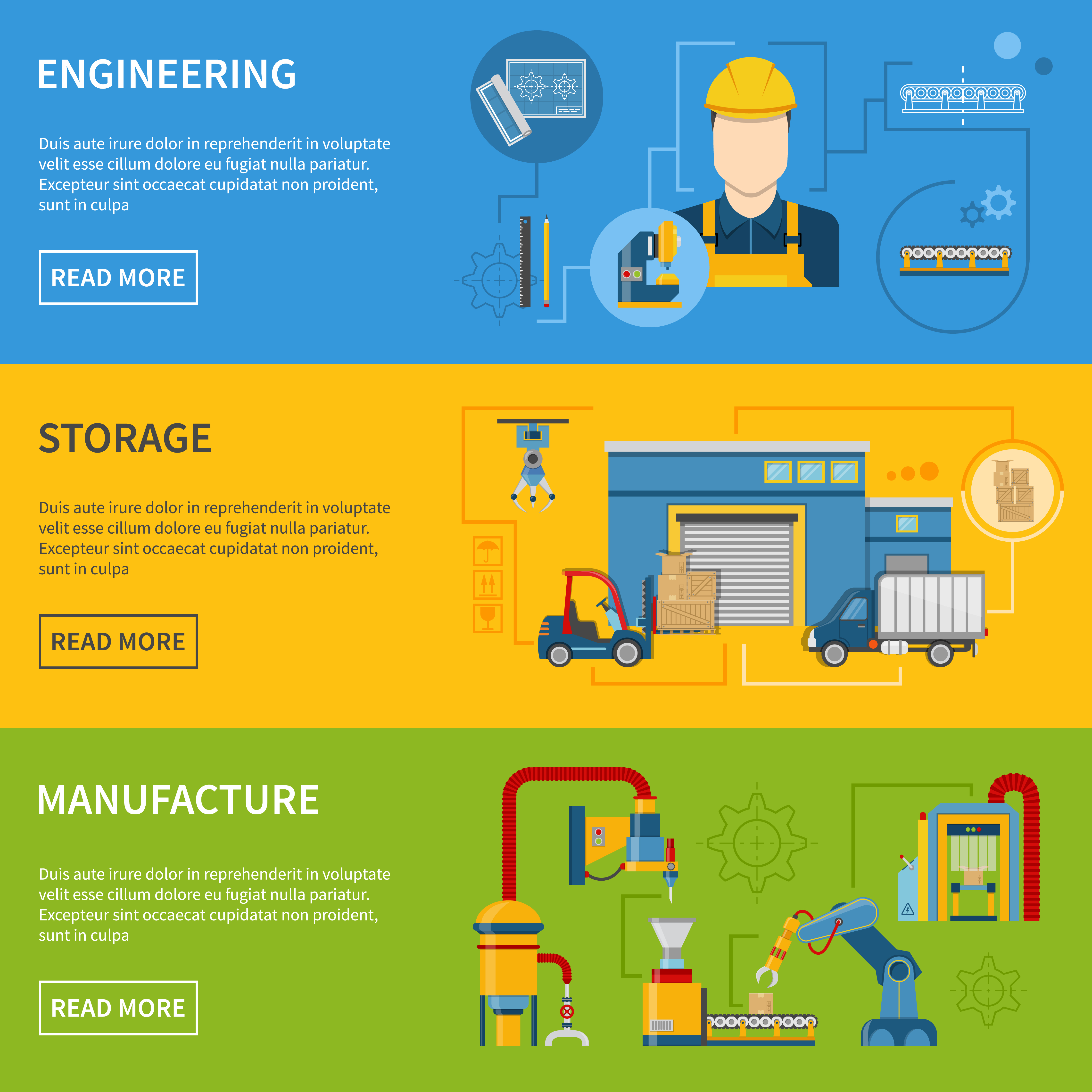 Production Line Horizontal Banners 472512 Vector Art at Vecteezy
