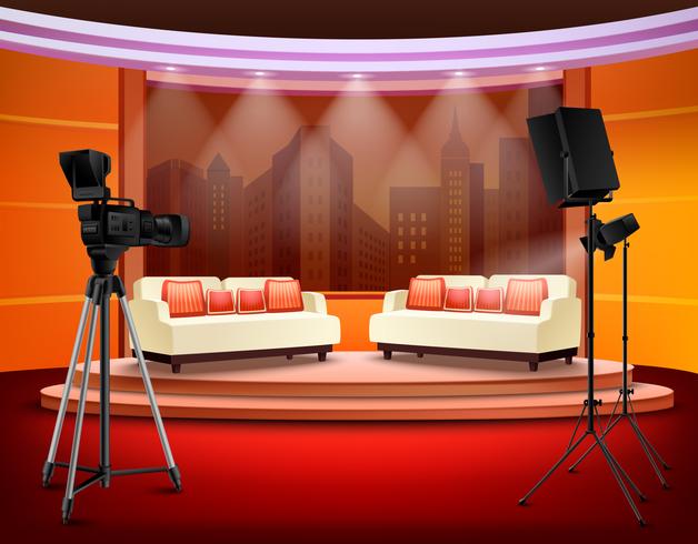 Talk Show Studio Interior vector