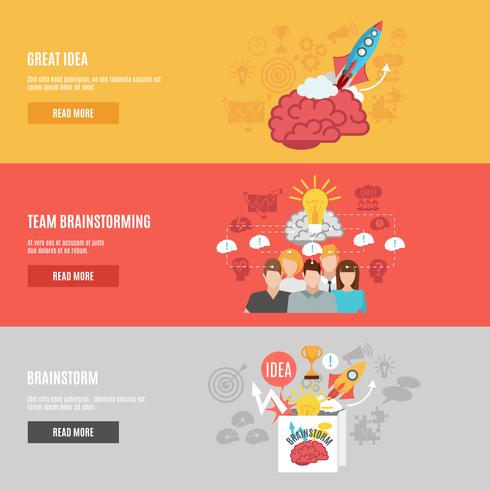 Brainstorm Banners Set vector