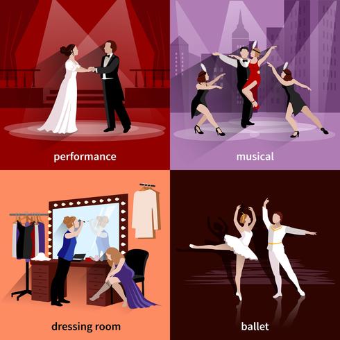 Set Of 2x2 Theater Images vector