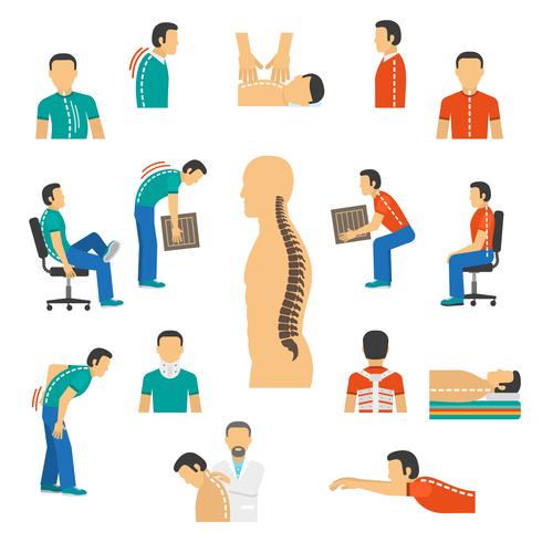 Diagnóstico y tratamiento de enfermedades de la columna vertebral vector