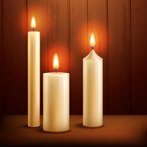 Candles realistic background vector