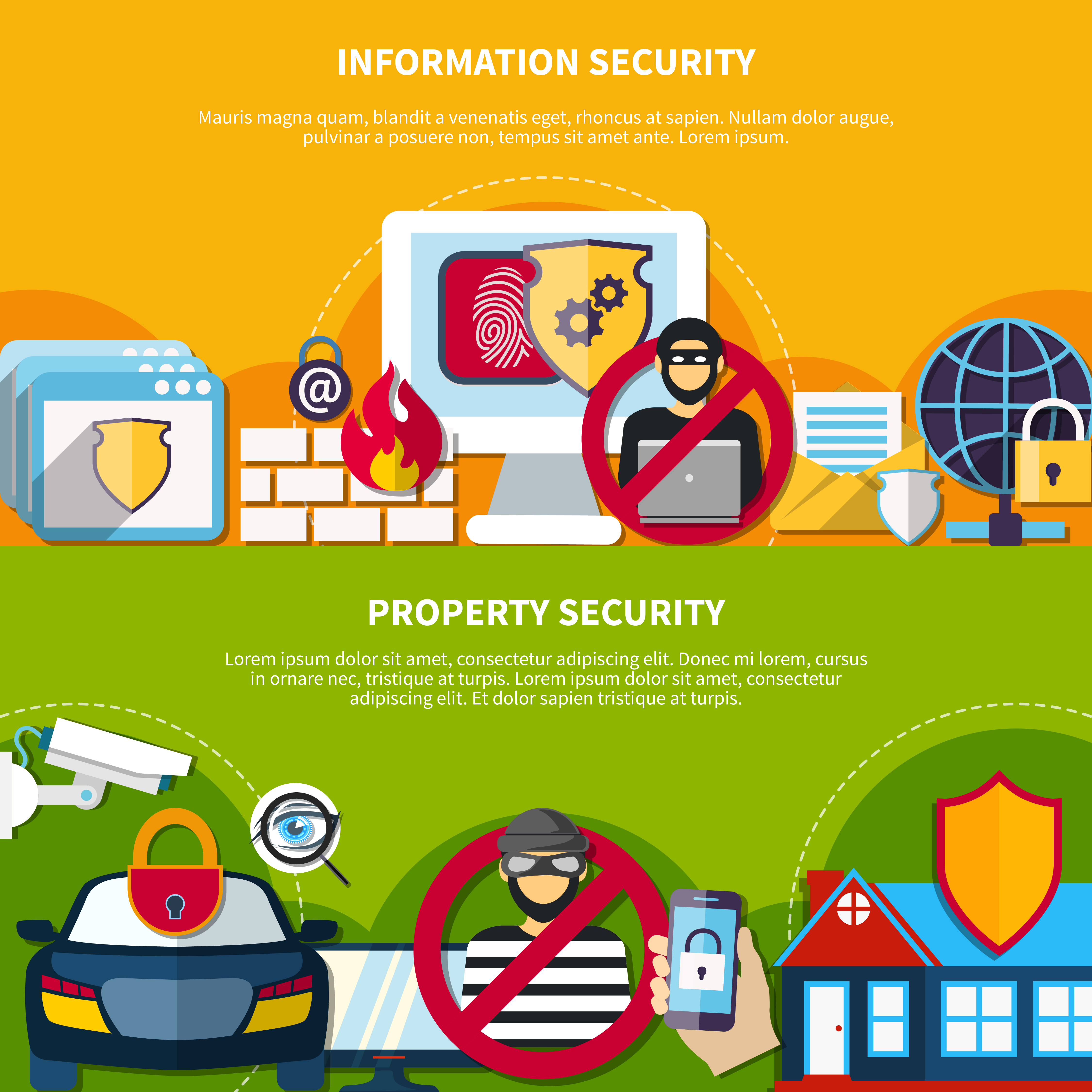 Security And Safety Banners Set 472607 Vector Art at Vecteezy
