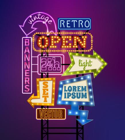 Ilustración de letrero retro vector