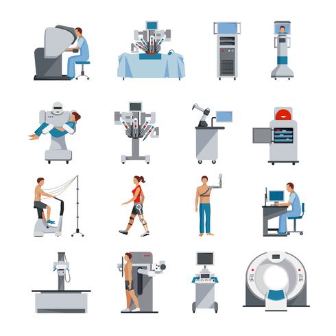 Bionic Icons With Surgical And Diagnostic Equipment vector