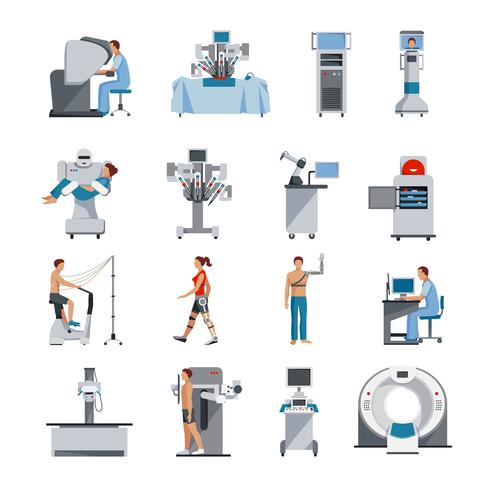 Bionic Icons With Surgical And Diagnostic Equipment vector