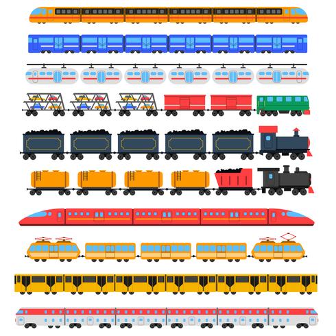 Train icons set vector