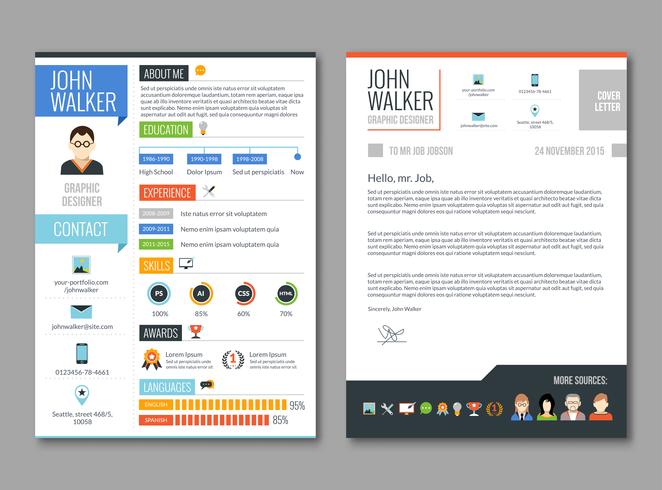 Resume cv template vector