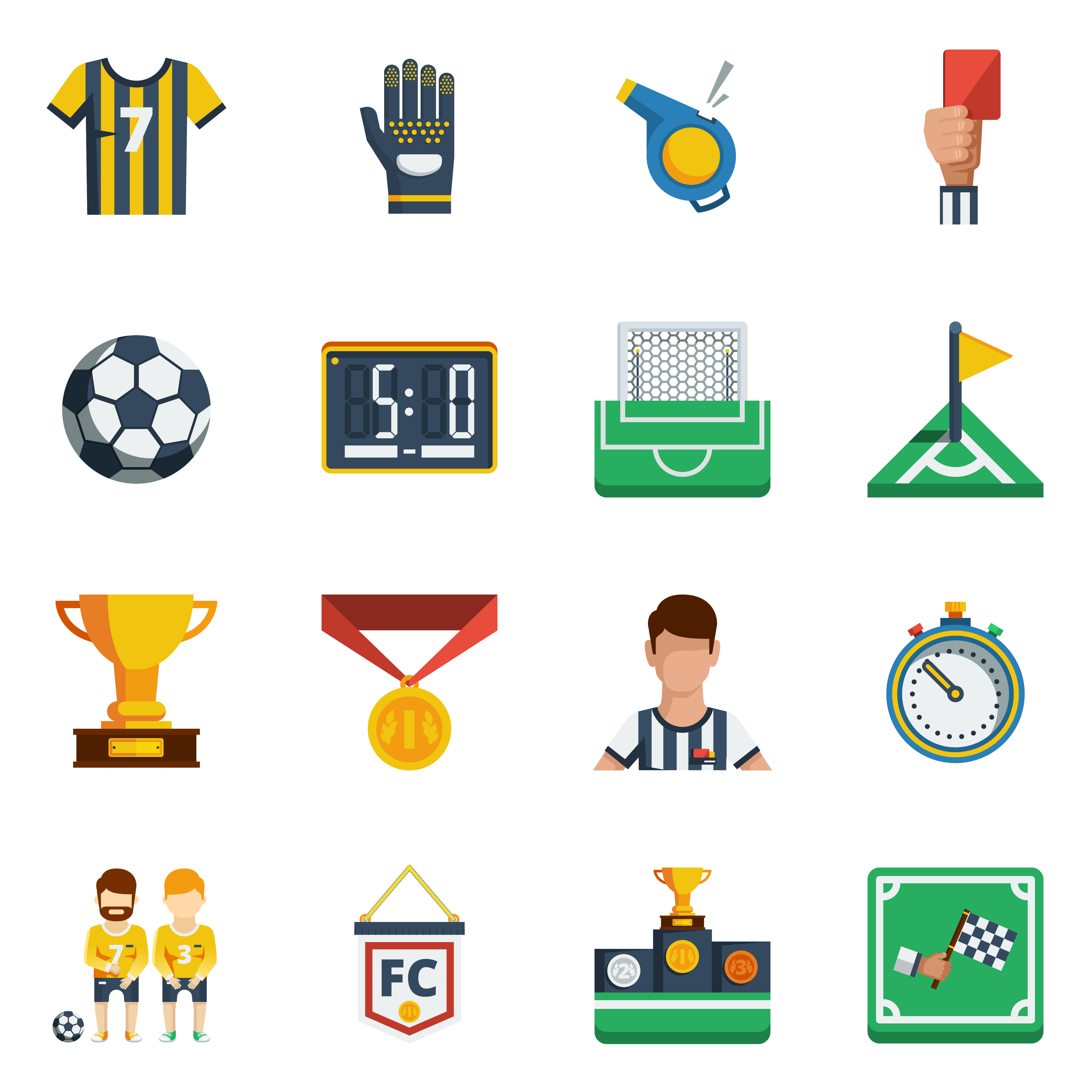 Soccer Flat Icon Set 472632 Vector Art at Vecteezy
