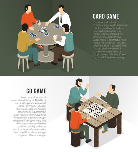 Board Games Horizontal Banner Set vector