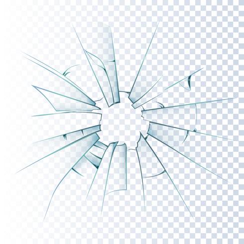 Broken Frosted Glass Realistic Icon  vector
