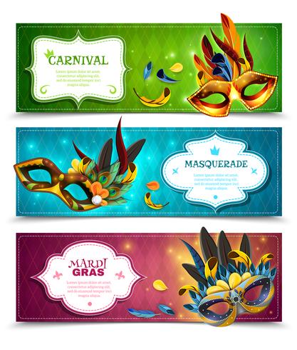 Masquerade Banners Set  vector