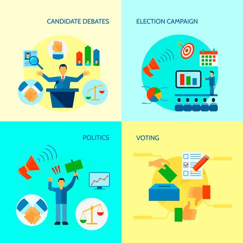 Concepto de política plana vector