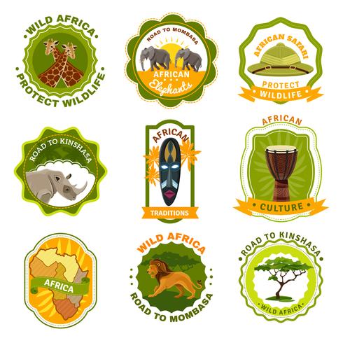 Africa Emblems Set vector