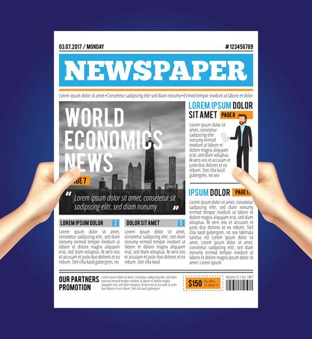 World Economic Newspaper Composition vector