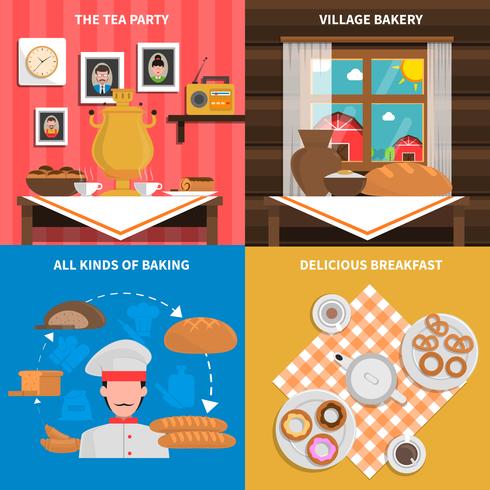 Bakery concept set vector