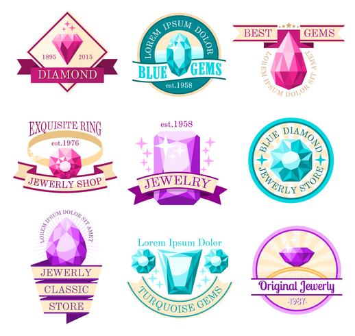 Jewel Emblems Set  vector