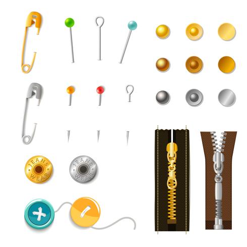 Metal Accessories Set vector