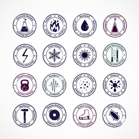 Protection Proof Round Stamps vector