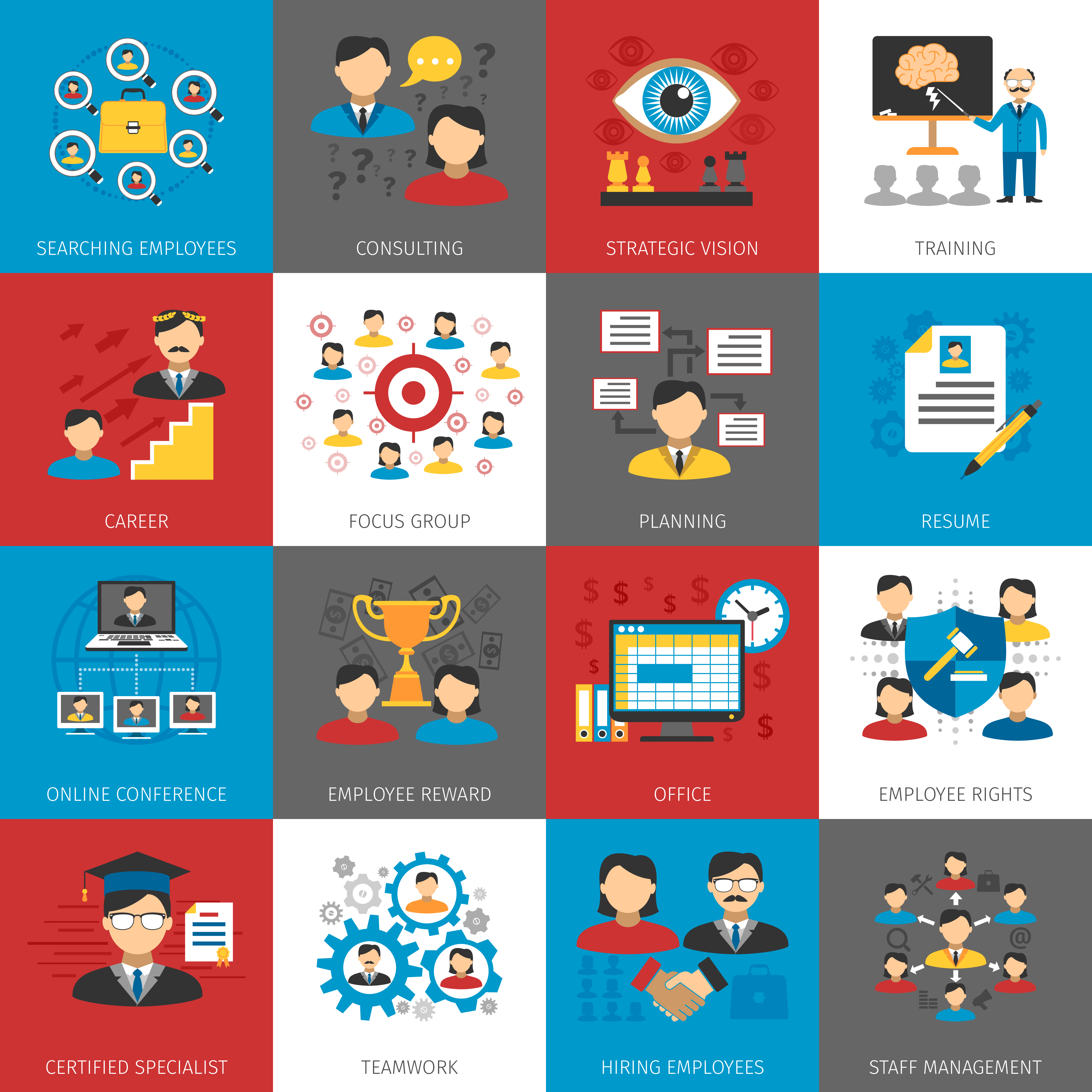Download Human Resources Management Flat Icons Collection 472794 ...