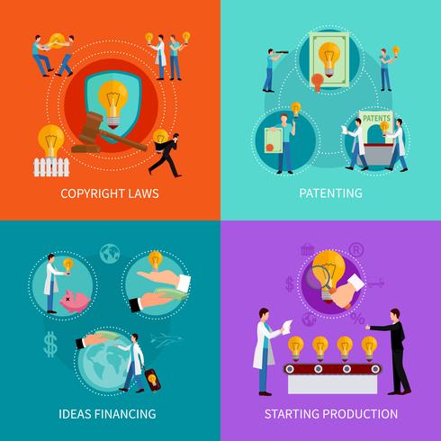 Intellectual property design  concept set vector