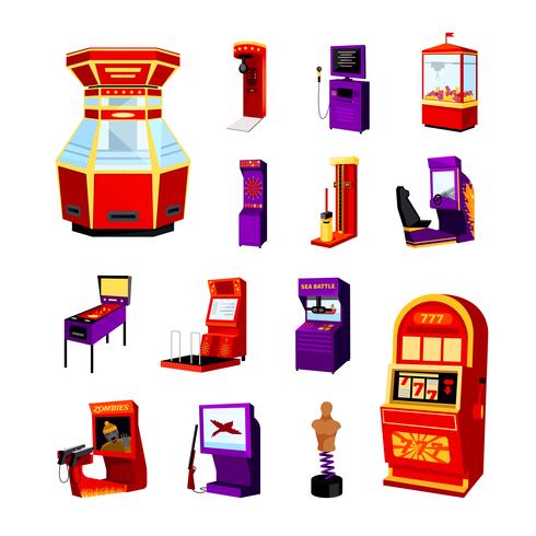 Game Machine Icons Set vector