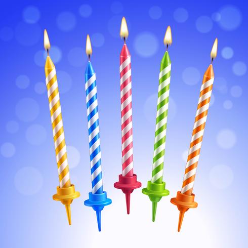 Velas de cumpleaños conjunto vector