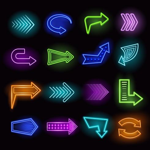 Neon Arrows Set vector