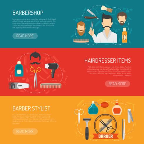 Barber Horizontal Banner vector