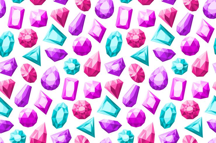 Gemstones Seamless Pattern  vector