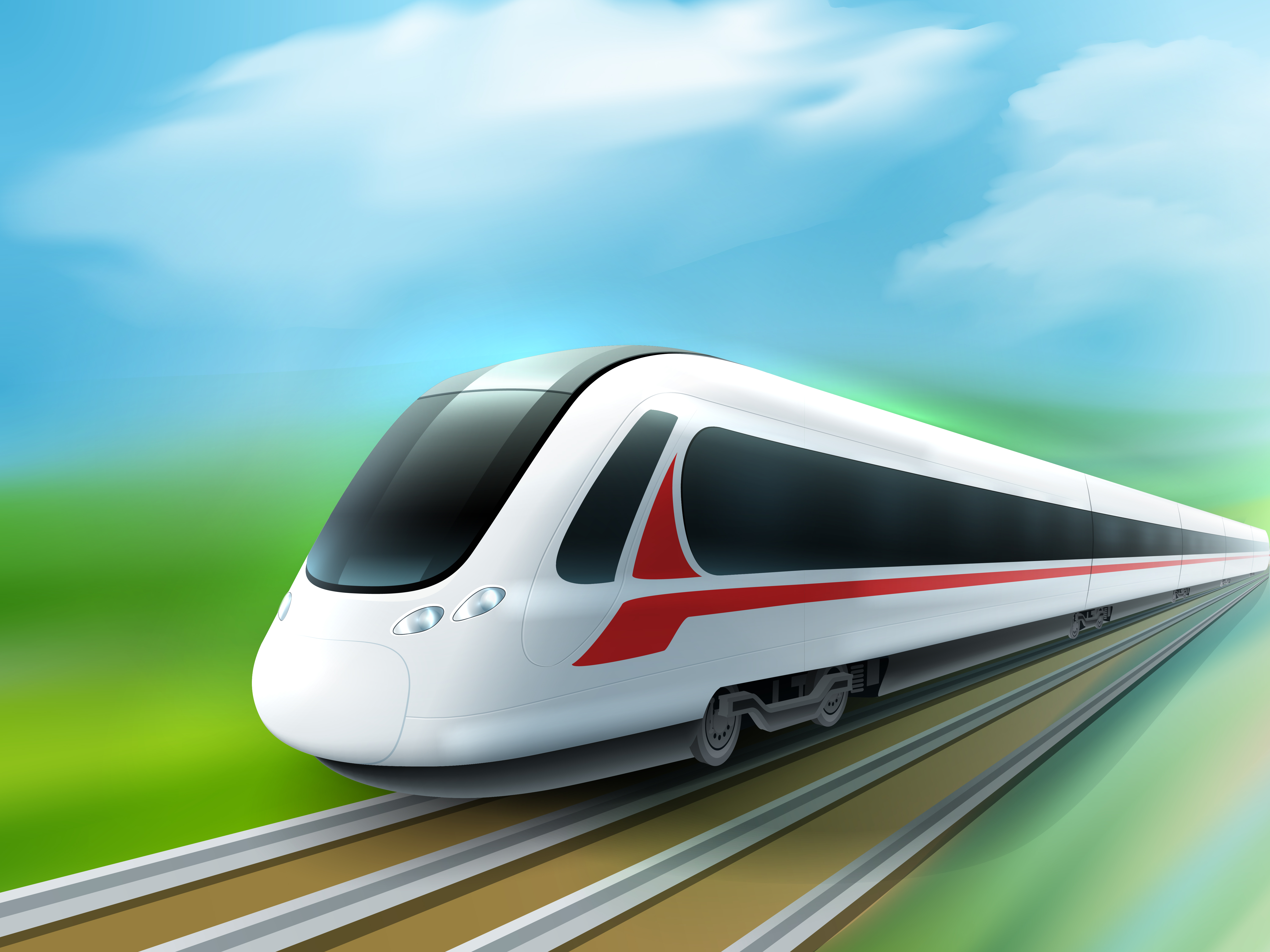High-speed Day Train Realistic Image 472889 Vector Art at Vecteezy