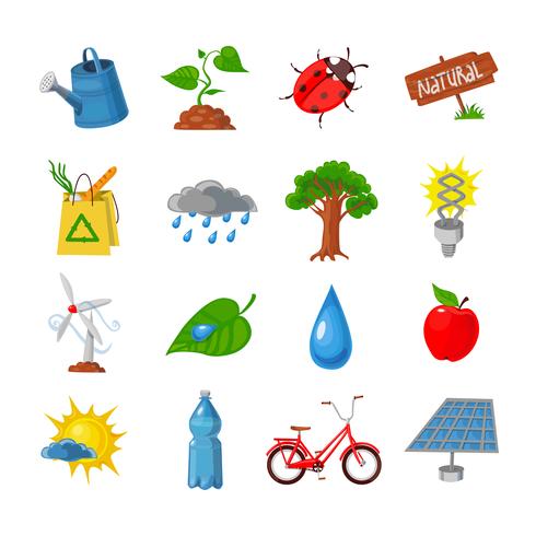 Eco icons set vector