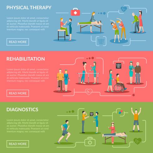 Physiotherapy Rehabilitation Banners vector