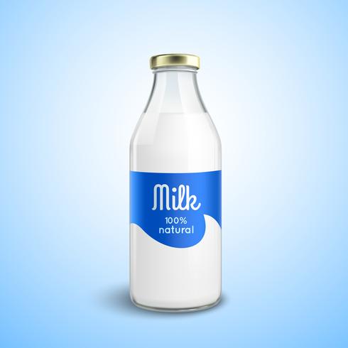 Closed Bottle Of Milk  vector