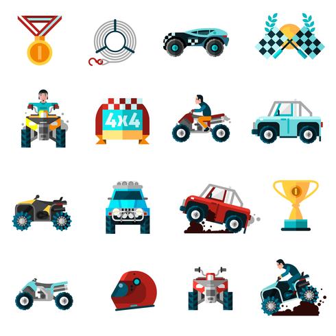  Offroad Icons Set  vector