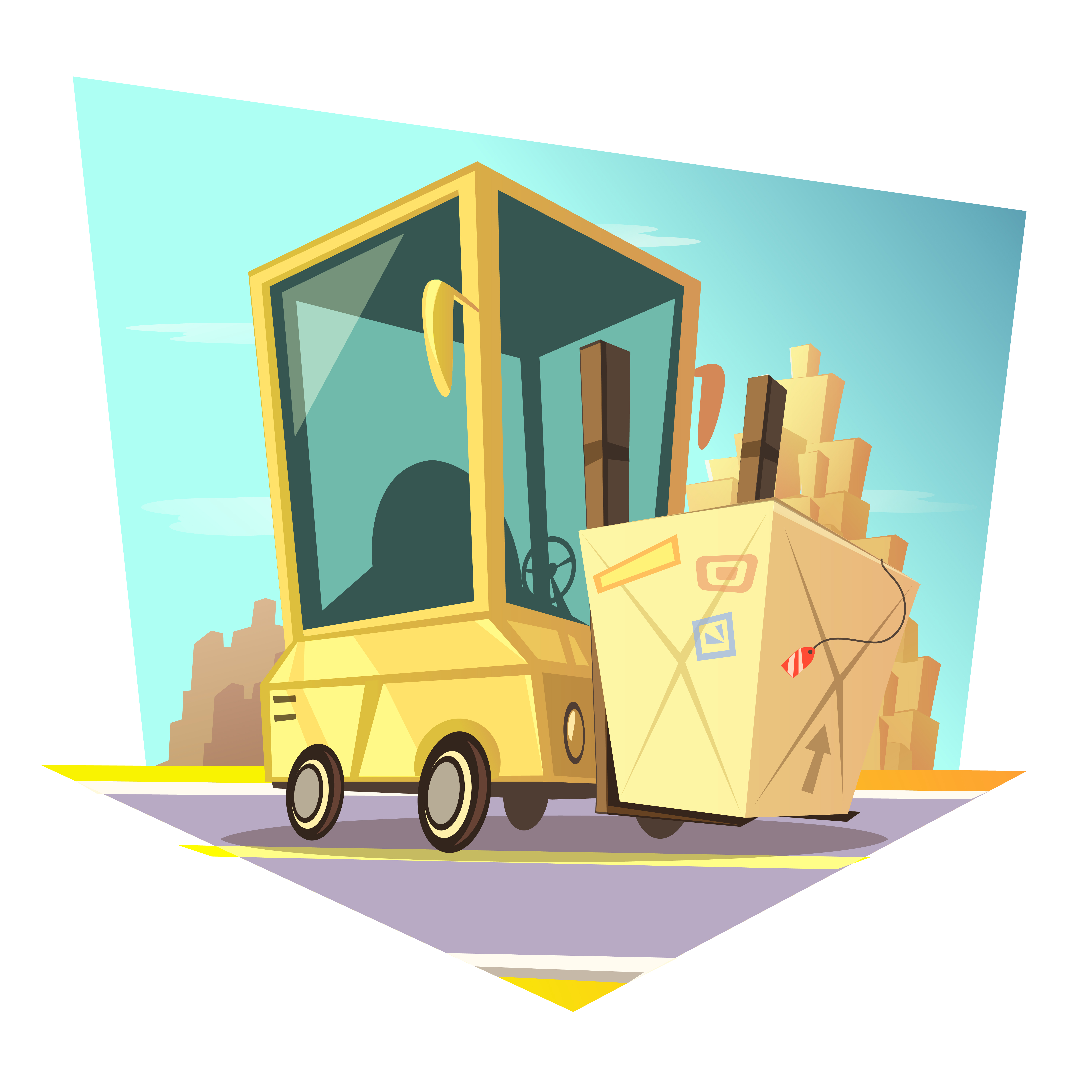 Warehouse retro cartoon 472957 Vector Art at Vecteezy