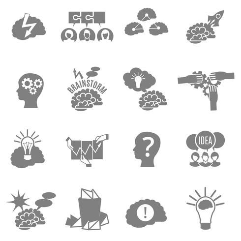 Brainstorm Flat Icons Set vector